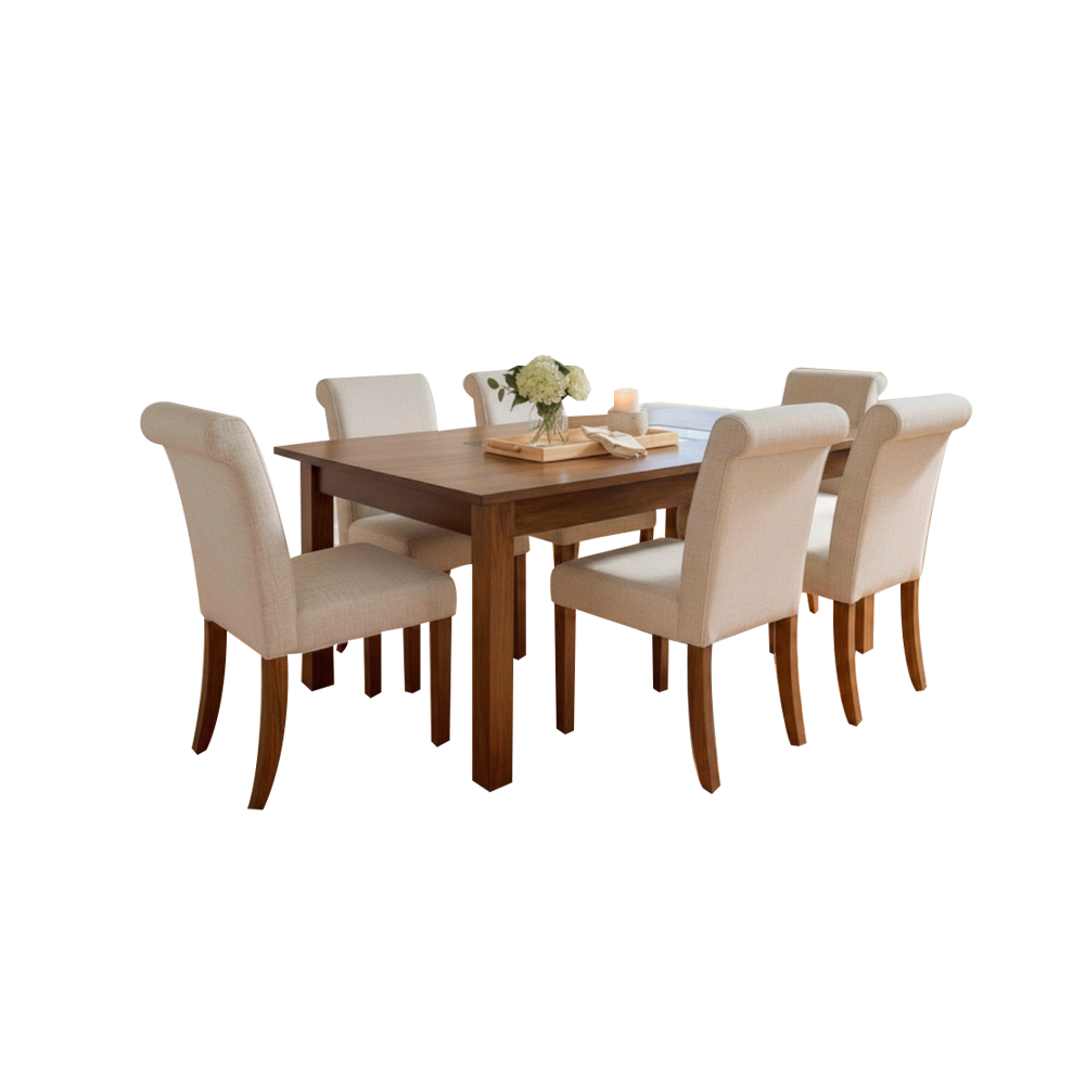 Amueblado de Comedor PRIMIUN TERRANOVA 6 sillas listoneadas